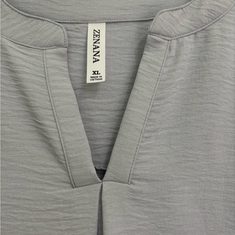 Gray Ruffled Sleeve Top - Picture 3 of 3
